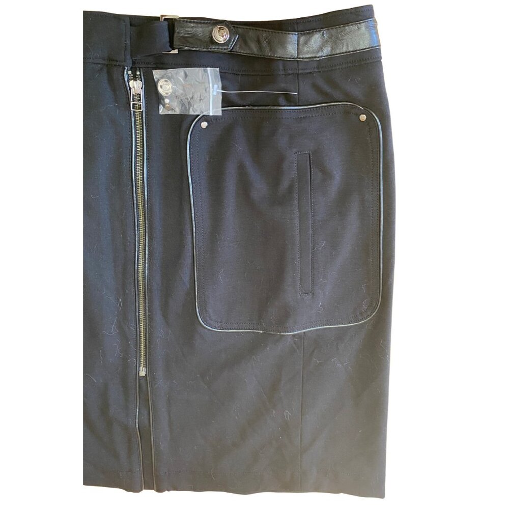 NWT PINK TARTAN STRETCH BLACK WITH FAUX LEATHER ACCENTS, 14, DISCOUNTED - Picture 3 of 8
